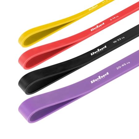 Zestaw gum do ćwiczeń TPE - Power Band PT-S7, 4-82 kg, 7 gum TPE, REBEL ACTIVE