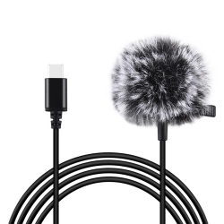 Mikrofon Jack Puluz krawatowy z klipsem PU425 1,5m USB-C