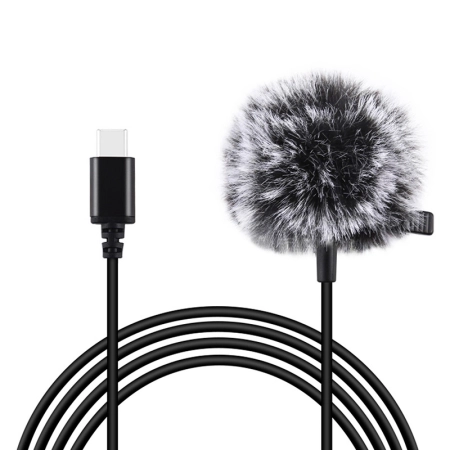 Mikrofon Jack Puluz krawatowy z klipsem PU425 1,5m USB-C