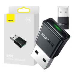 Adapter Bluetooth BASEUS BA07 USB-A BT 5.3 (czarny) Adapter Bluetooth BASEUS BA07 USB-A BT 5.3 (czarny)