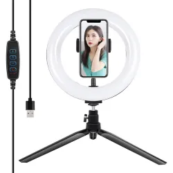 Lampa pierścieniowa LED PULUZ 20cm statyw uchwyt telefonu
