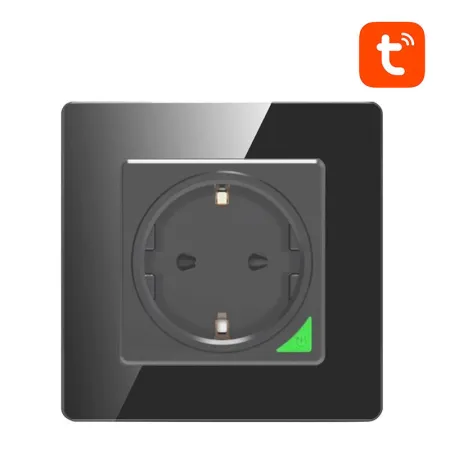 Gniazdo ścienne inteligentne AVATTO N-WOT10-EU-B Wi-Fi Tuya (czarne)