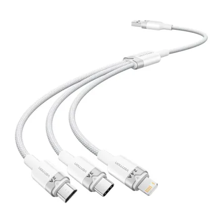 Kabel VENTION CTPWG USB-A-Lightning/USB-C/microUSB 1.5m 3A (biały)