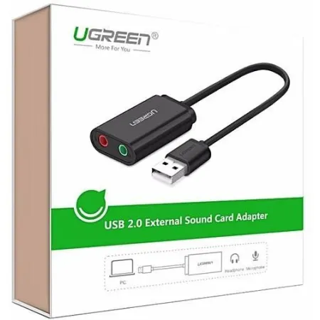 Karta dźwiękowa USB UGREEN US205 15cm (czarna)
