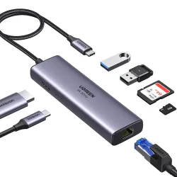 Hub / Adapter USB-C Ugreen CM512 2x USB 3.0, HDMI 4K, RJ45, SD/TF, PD Hub / Adapter USB-C Ugreen CM512 2x USB 3.0, HDMI 4K, RJ45, SD/TF, PD