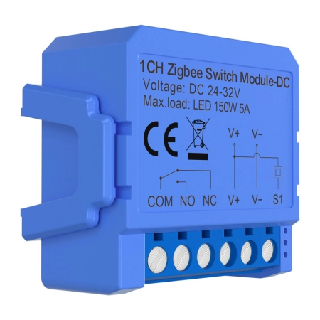 1-kanałowy moduł przełącznika ZigBee ze stykiem beznapięciowym  Avatto ZWSM16-DC32V-1