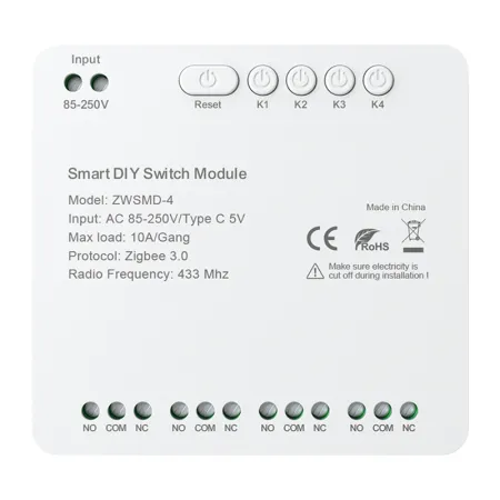 Moduł przełącznika AVATTO ZWSMMD-4-250V Zigbee 4-kanał
