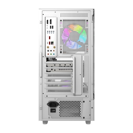 Obudowa komputerowa DarkFlash DS950V z wyświetlaczem (biała) + 6 wentylatorów