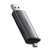 Czytnik kart UGREEN CM185 SD/microSD USB-A/USB-C (szary)