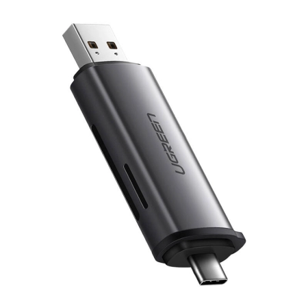 Czytnik kart UGREEN CM185 SD/microSD USB-A/USB-C (szary)