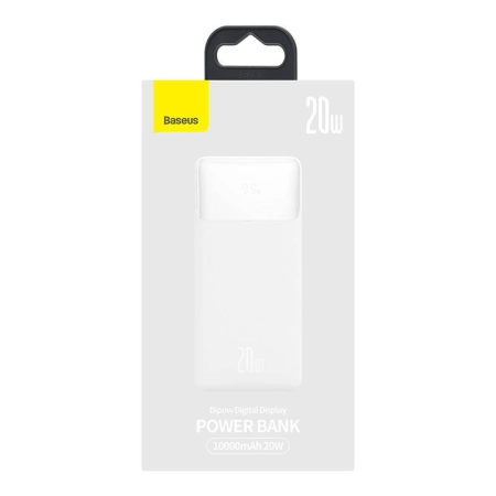 Powerbank BASEUS Bipow 10000mAh 20W 2xUSB USB-C (biały)