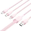 Kabel VENTION CTPPG USB-A-Lightning+USB-C+Micro-USB 1.5m (różowy)