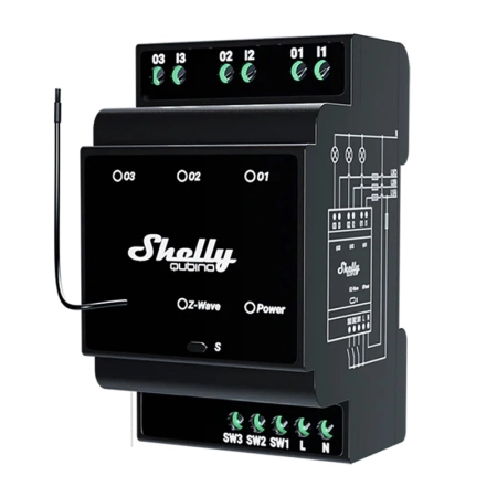 Przekaźnik SHELLY Qubino Wave Pro 3 Z-Wave 3-kanałowy