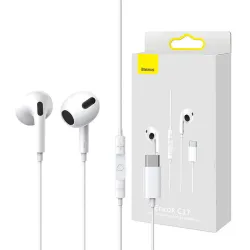 Słuchawki przewodowe BASEUS Encok C17 USB-C (białe)