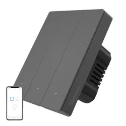 Inteligentny przełącznik ścienny WiFi SONOFF M5-3C-80 (3-kanałowy, do ramki, grafitowy) Inteligentny przełącznik ścienny WiFi SONOFF M5-3C-80 (3-kanałowy, do ramki, grafitowy)