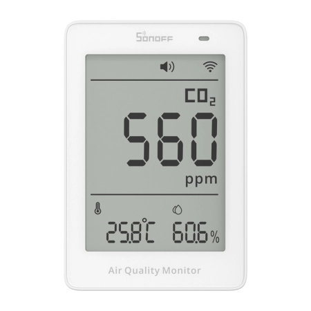 Miernik jakości powietrza WiFi LCD Sonoff AirGuard CO2 SAWF-08P