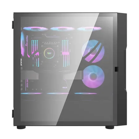 Obudowa komputerowa DARKFLASH DK431 Glass + 4 wentylatory RGB (czarna)