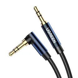 Kabel UGREEN 1,5m jack 3,5mm-jack 3,5mm kątowy (czarny) Kabel UGREEN 1,5m jack 3,5mm-jack 3,5mm kątowy (czarny)