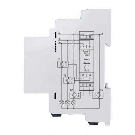 3-kierunkowy miernik zużycia energii elektrycznej Shelly PRO 3EM 120A WiFi/Bluetooth/Matter