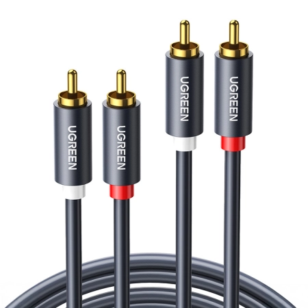 Przewód 2RCA (Cinch) do 2RCA (Cinch) UGREEN 1,5m (czarny)