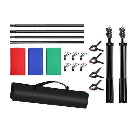 Zestaw/Statyw do mocowania tła fotograficznego Puluz  2x3m + tła fotograficzne 3 szt PKT5205