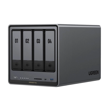 Serwer plików NAS Ugreen DXP4800 Plus, 4-dyskowy, Intel 8505, 8GB DDR5, 10GbE + 2.5GbE, 4K HDMI, SD 3.0