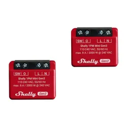 Zestaw 2 przekaźników SHELLY 1PM Mini Gen3 Wi-Fi BT