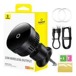 Uchwyt samochodowy BASEUS MagPro Qi 15W (czarny) Uchwyt samochodowy BASEUS MagPro Qi 15W (czarny)