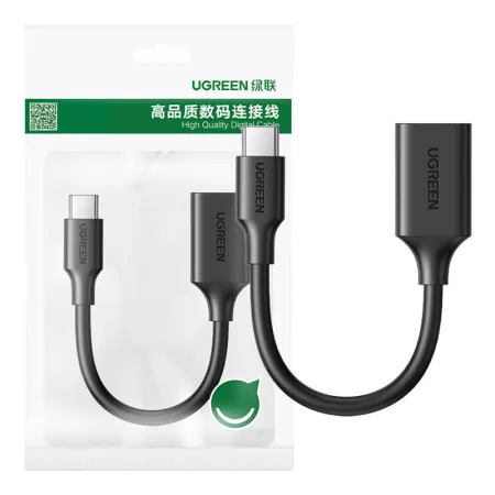 Adapter UGREEN USB-A-USB-C USB 3.0 OTG 15cm (czarny)