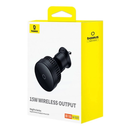 Uchwyt samochodowy BASEUS MagPro Qi 15W (czarny)