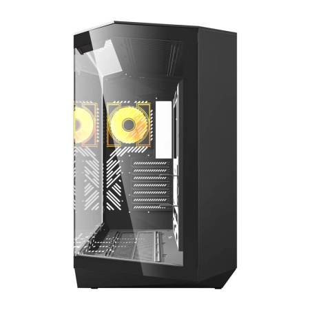 Obudowa komputerowa DARKFLASH DY470 + 4 wentylatory (czarna)