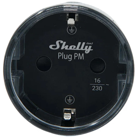 Inteligentne gniazdko 13A Shelly Plug PM Gen3 Matter czarny