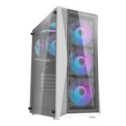 Obudowa komputerowa DARKFLASH DK352 Plus + 4 wentylatory ARGB (czarno-biała)