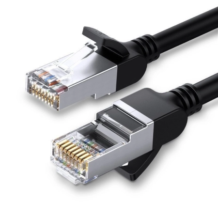 Kabel UGREEN NW101 Cat6 0.5m RJ45 metalowe wtyki (czarny)