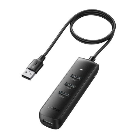 Hub USB UGREEN CM416 4-portowy 0.25m (czarny)