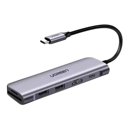 Hub UGREEN Revodok CM195 6w1 USB-C HDMI SD 100W (szary)