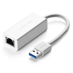 Adapter sieciowy UGREEN CR111 USB-A-RJ45 (biały)