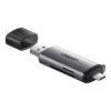 Czytnik kart UGREEN CM185 SD/microSD USB-A/USB-C (szary)