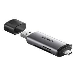 Czytnik kart UGREEN CM185 SD/microSD USB-A/USB-C (szary) Czytnik kart UGREEN CM185 SD/microSD USB-A/USB-C (szary)