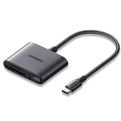 Czytnik kart UGREEN CM387 USB-C SD/microSD + USB (czarny) Czytnik kart UGREEN CM387 USB-C SD/microSD + USB (czarny)