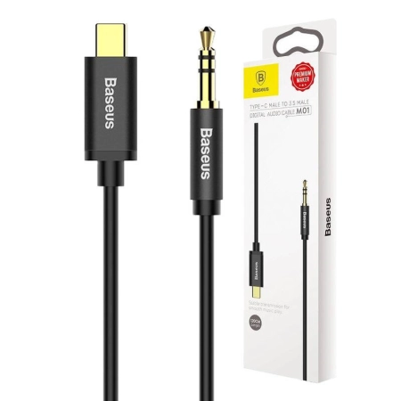Kabel audio USB-C do mini jack 3,5mm Baseus Yiven 1.2m (czarny)