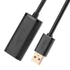 Kabel UGREEN USB-A-USB-A 10m USB 2.0 aktywny (czarny)