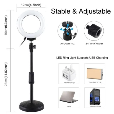 Lampa pierścieniowa LED PULUZ PU391 średnica 26cm