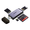 Czytnik kart UGREEN CM180 USB 4w1 SD/microSD/CF/MS (srebrny)