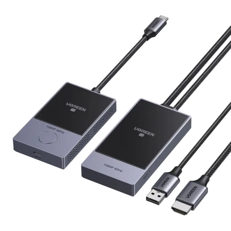 Adapter HDMI UGREEN CM737 nadajnik+odbiornik (czarny)