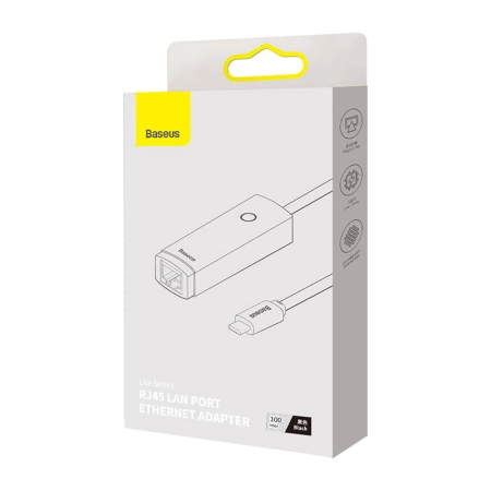 Adapter BASEUS Lite Series USB-C-RJ45 100Mbps (czarny)