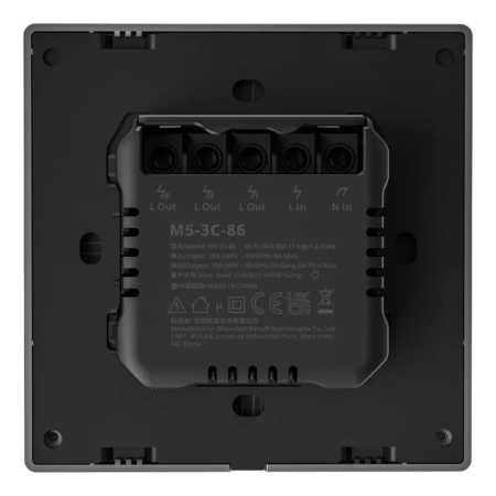 Włącznik światła SONOFF M5 3C Wi-Fi 3-kanałowy (szary)