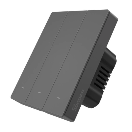 Inteligentny przełącznik ścienny WiFi SONOFF M5-3C-80 (3-kanałowy, do ramki, grafitowy)