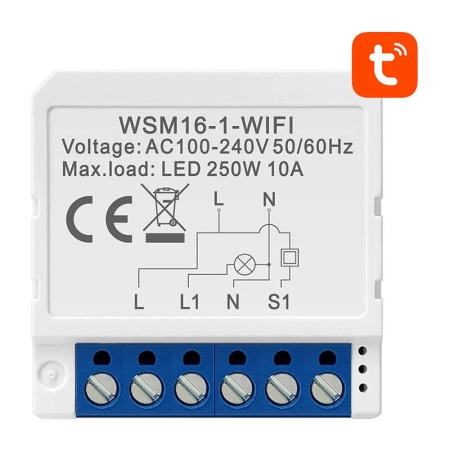 Przekaźnik AVATTO WSM16-W1 Wi-Fi 1-kanałowy Tuya