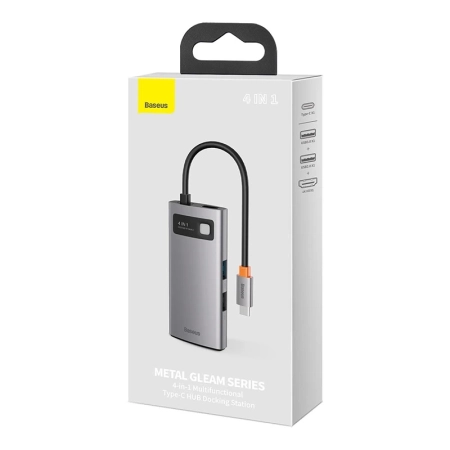 Hub USB-C BASEUS Metal Gleam Series 4-portowy
